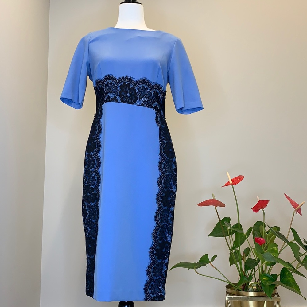 FINAL SALE! Julian Taylor blue lace dress, size 6